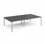 Adapt double back to back desks 2800mm x 1600mm - silver frame, storm grey top E2816-S-OG