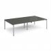 Adapt double back to back desks 2800mm x 1600mm - silver frame, storm grey top E2816-S-OG