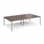 Adapt double back to back desks 2800mm x 1600mm - silver frame, walnut top E2816-S-W