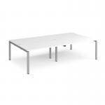 Adapt double back to back desks 2800mm x 1600mm - silver frame, white top E2816-S-WH