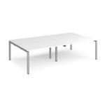 Adapt double back to back desks 2800mm x 1600mm - silver frame, white top E2816-S-WH