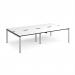 Adapt double back to back desks 2800mm x 1600mm - silver frame, white top, black edge E2816-S-WK