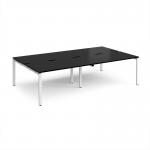 Adapt double back to back desks 2800mm x 1600mm - white frame, black top E2816-WH-BK