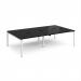 Adapt double back to back desks 2800mm x 1600mm - white frame, black top E2816-WH-BK