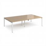 Adapt double back to back desks 2800mm x 1600mm - white frame, kendal oak top E2816-WH-KO