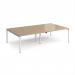 Adapt double back to back desks 2800mm x 1600mm - white frame, kendal oak top E2816-WH-KO