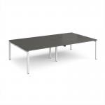 Adapt double back to back desks 2800mm x 1600mm - white frame, storm grey top E2816-WH-OG