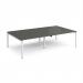 Adapt double back to back desks 2800mm x 1600mm - white frame, storm grey top E2816-WH-OG