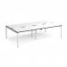 Adapt double back to back desks 2800mm x 1600mm - white frame, white top, black edge E2816-WH-WK