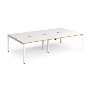 Adapt double back to back desks 2800mm x 1600mm - white frame, white