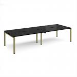 Adapt double back to back desks 3200mm x 1200mm - green frame, black top E3212-GN-BK