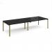 Adapt double back to back desks 3200mm x 1200mm - green frame, black top E3212-GN-BK