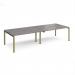 Adapt double back to back desks 3200mm x 1200mm - green frame, grey oak top E3212-GN-GO