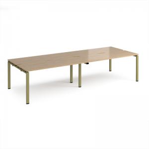 Adapt double back to back desks 3200mm x 1200mm - green frame, kendal