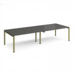 Adapt double back to back desks 3200mm x 1200mm - green frame, storm grey top E3212-GN-OG