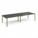 Adapt double back to back desks 3200mm x 1200mm - green frame, storm grey top E3212-GN-OG