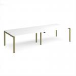 Adapt double back to back desks 3200mm x 1200mm - green frame, white top E3212-GN-WH