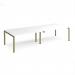 Adapt double back to back desks 3200mm x 1200mm - green frame, white top E3212-GN-WH