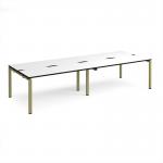Adapt double back to back desks 3200mm x 1200mm - green frame, white top, black edge E3212-GN-WK