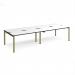 Adapt double back to back desks 3200mm x 1200mm - green frame, white top, black edge E3212-GN-WK