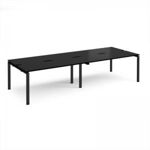 Adapt double back to back desks 3200mm x 1200mm - black frame, black
