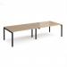 Adapt double back to back desks 3200mm x 1200mm - black frame, kendal oak top E3212-K-KO