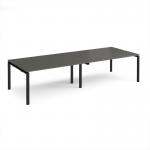 Adapt double back to back desks 3200mm x 1200mm - black frame, storm grey top E3212-K-OG
