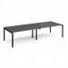 Adapt double back to back desks 3200mm x 1200mm - black frame, storm grey top E3212-K-OG