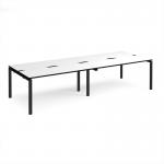 Adapt double back to back desks 3200mm x 1200mm - black frame, white top, black edge E3212-K-WK