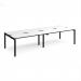 Adapt double back to back desks 3200mm x 1200mm - black frame, white top, black edge E3212-K-WK