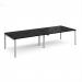 Adapt double back to back desks 3200mm x 1200mm - silver frame, black top E3212-S-BK