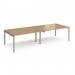 Adapt double back to back desks 3200mm x 1200mm - silver frame, oak top E3212-S-O