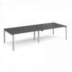 Adapt double back to back desks 3200mm x 1200mm - silver frame, storm grey top E3212-S-OG