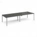 Adapt double back to back desks 3200mm x 1200mm - silver frame, storm grey top E3212-S-OG