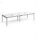 Adapt double back to back desks 3200mm x 1200mm - silver frame, white top, black edge E3212-S-WK