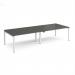 Adapt double back to back desks 3200mm x 1200mm - white frame, storm grey top E3212-WH-OG