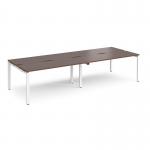 Adapt double back to back desks 3200mm x 1200mm - white frame, walnut top E3212-WH-W