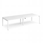 Adapt double back to back desks 3200mm x 1200mm - white frame, white top E3212-WH-WH