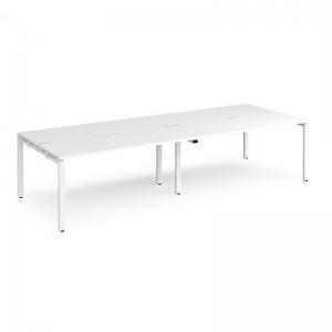 Adapt double back to back desks 3200mm x 1200mm - white frame, white