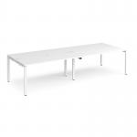 Adapt double back to back desks 3200mm x 1200mm - white frame, white top E3212-WH-WH