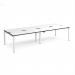 Adapt double back to back desks 3200mm x 1200mm - white frame, white top, black edge E3212-WH-WK