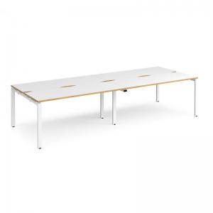 Adapt double back to back desks 3200mm x 1200mm - white frame, white