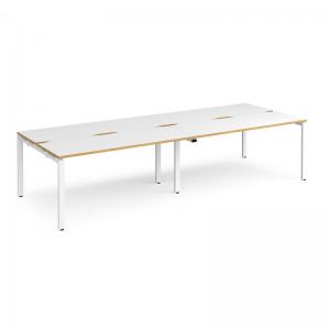 Image of Adapt double back to back desks 3200mm x 1200mm - white frame, white