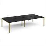 Adapt double back to back desks 3200mm x 1600mm - green frame, black top E3216-GN-BK