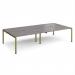 Adapt double back to back desks 3200mm x 1600mm - green frame, grey oak top E3216-GN-GO