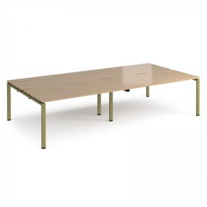 Adapt double back to back desks 3200mm x 1600mm - green frame, kendal
