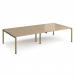 Adapt double back to back desks 3200mm x 1600mm - green frame, kendal oak top E3216-GN-KO