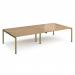 Adapt double back to back desks 3200mm x 1600mm - green frame, oak top E3216-GN-O