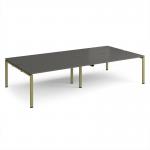 Adapt double back to back desks 3200mm x 1600mm - green frame, storm grey top E3216-GN-OG