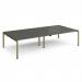 Adapt double back to back desks 3200mm x 1600mm - green frame, storm grey top E3216-GN-OG